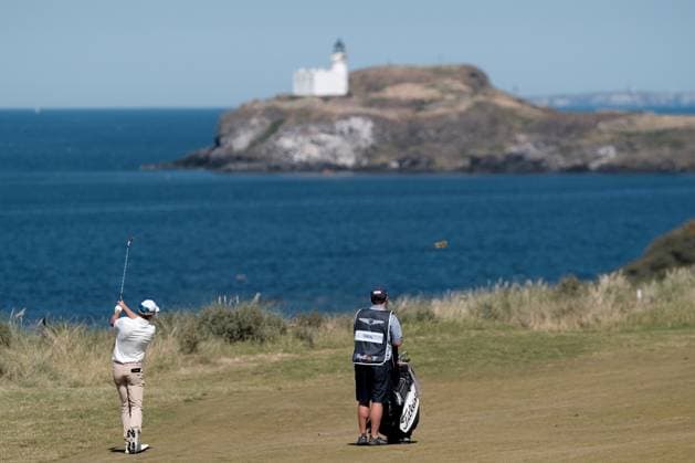 UK: The Genesis Scottish Open at The Renaissance Club, North Berwick, Scotland on 11 July 2025: Pictured: Yannik Paul (Germany) hits his shot on the 13th fairway during the second round of the Genesis Scottish Open 2025 at The Renaissance Club, North Berwick, Scotland North Berwick The Renaissance Club Scotland Copyright: xAlexxToddx