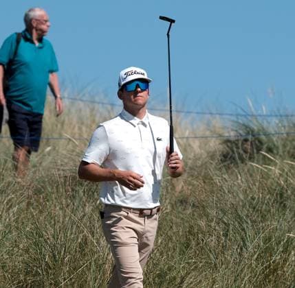 UK: The Genesis Scottish Open at The Renaissance Club, North Berwick, Scotland on 11 July 2025: Pictured: Yannik Paul (Germany) heading to the 14th green during the second round of the Genesis Scottish Open 2025 at The Renaissance Club, North Berwick, Scotland North Berwick The Renaissance Club Scotland Copyright: xAlexxToddx