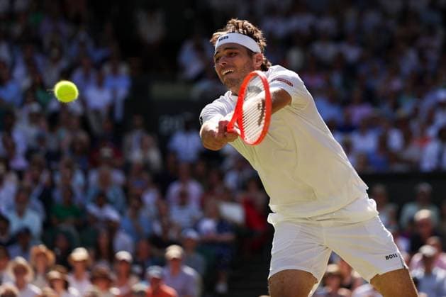 Taylor Fritz during his Semi-Final match Wimbledon Tennis Championships, Day 12, The All England Lawn Tennis and Croquet Club, London, UK - 11 Jul 2025London The All England Lawn Tennis and United Kingdom  Copyright: xEllaxLing Shutterstockx 15392289az