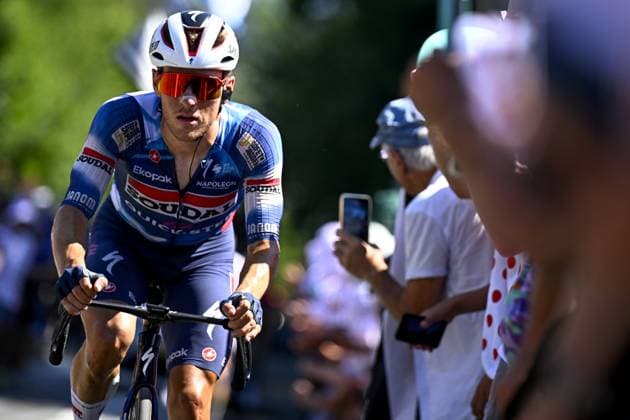Belgian Ilan Van Wilder of Soudal Quick-Step pictured in action during stage seven of the 2025 Tour de France cycling, from Saint-Malo to Mur-de-Bretagne (194 km), on Friday 11 July 2025 in France. The 112th edition of the Tour de France starts on Saturday 5 July in Lille, France, and will finish in Paris, France on the 27th of July. JASPERxJACOBS  x128906602x