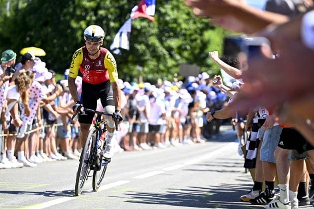 French Bryan Coquard of Cofidis pictured in action during stage seven of the 2025 Tour de France cycling, from Saint-Malo to Mur-de-Bretagne (194 km), on Friday 11 July 2025 in France. The 112th edition of the Tour de France starts on Saturday 5 July in Lille, France, and will finish in Paris, France on the 27th of July. DAVIDxPINTENS  x128907179x