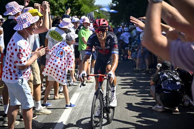 Italian Matteo Trentin of Tudor Pro Cycling Team pictured in action during stage seven of the 2025 Tour de France cycling, from Saint-Malo to Mur-de-Bretagne (194 km), on Friday 11 July 2025 in France. The 112th edition of the Tour de France starts on Saturday 5 July in Lille, France, and will finish in Paris, France on the 27th of July. DAVIDxPINTENS  x128907340x