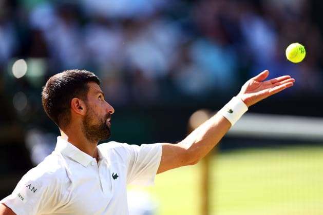 Novak Djokovic during his semi final match Wimbledon Tennis Championships, Day 12, The All England Lawn Tennis and Croquet Club, London, UK - 11 Jul 2025London The All England Lawn Tennis and United Kingdom  Copyright: xJamesxMarsh Shutterstockx 15392288dw