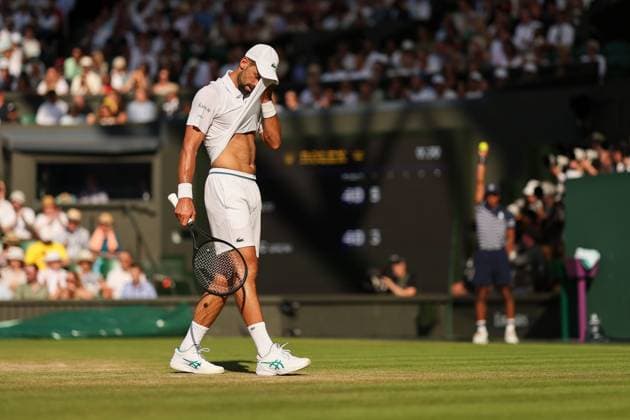 Novak Djokovic during his Semi-Final match Wimbledon Tennis Championships, Day 12, The All England Lawn Tennis and Croquet Club, London, UK - 11 Jul 2025London The All England Lawn Tennis and United Kingdom  Copyright: xEllaxLing Shutterstockx 15392289cc