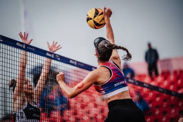Beach Volleyball Women Allianz German Beach Tour 2025 Tourstop Munich 11 07 2025 Lisa Sophie Kotzan at the Attack Munich Central University Sports Munich Bavaria Germany