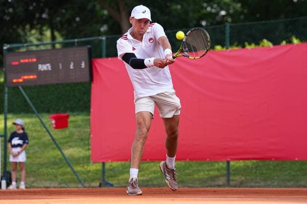 11 07 2025, xydrx, Cologne, Tennis, 1 Bundesliga Herren, Kölner THC Stadion Rot Weiss 1 TC Bredeney 1, Tennisanlage Olympiaweg Raphael Collignon Kölner THC Stadion Rot Weiss 1 Nordrhein Westfahlen Germany