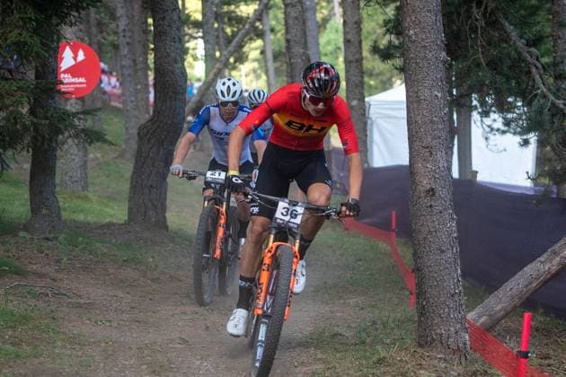 UCI Mountain Bike World Cup 2025 David Domingo Campos Motos from Spain, representing the BH Coloma Team, competes in the CROSS-COUNTRY SHORT TRACK Men Elite during the UCI Mountain Bike World Cup Andorra 2025 in Pal Arinsal, Andorra, on July 11, 2025. Pal Andorra  Copyright: xMartinxSilvaxCosentinox originalFilename:silvacosentino-daviddom250711_npQqR.jpg