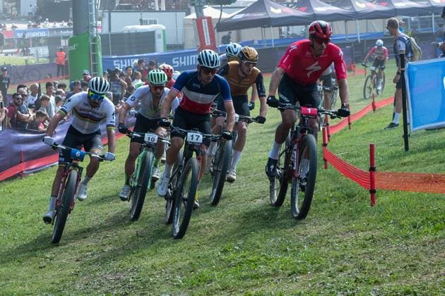 UCI Mountain Bike World Cup 2025 Cyclists compete in the CROSS-COUNTRY SHORT TRACK Men Elite during the UCI Mountain Bike World Cup Andorra 2025 in Pal Arinsal, Andorra, on July 11, 2025. Pal Andorra  Copyright: xMartinxSilvaxCosentinox originalFilename:silvacosentino-cyclists250711_npqJo.jpg