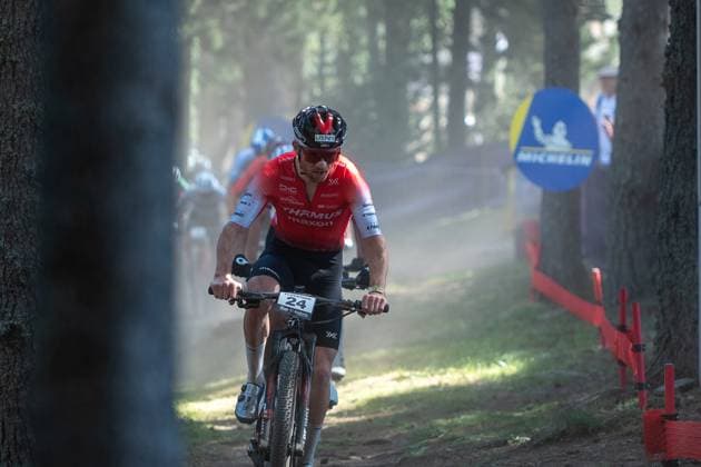 UCI Mountain Bike World Cup 2025 Luca Schatti from Switzerland, representing the Bixs Performance Race Team, competes in the CROSS-COUNTRY SHORT TRACK Men Elite during the UCI Mountain Bike World Cup Andorra 2025 in Pal Arinsal, Andorra, on July 11, 2025. Pal Andorra  Copyright: xMartinxSilvaxCosentinox originalFilename:silvacosentino-lucascht250711_npntb.jpg