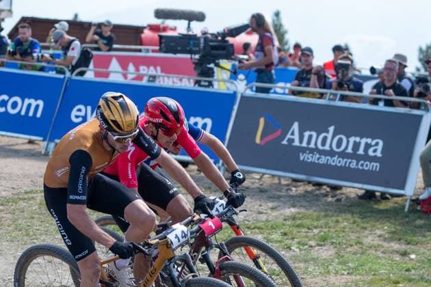 UCI Mountain Bike World Cup 2025 Cyclists compete in the CROSS-COUNTRY SHORT TRACK Men Elite during the UCI Mountain Bike World Cup Andorra 2025 in Pal Arinsal, Andorra, on July 11, 2025. Pal Andorra  Copyright: xMartinxSilvaxCosentinox originalFilename:silvacosentino-cyclists250711_npYP3.jpg