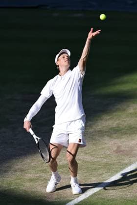 Jannik Sinner, ITA, during semifinal of 2025 All England Lawn Tennis Championships at Wimbledon, mens singles, London, 11 07 2025