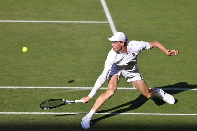 Jannik Sinner, ITA, during semifinal of 2025 All England Lawn Tennis Championships at Wimbledon, mens singles, London, 11 07 2025