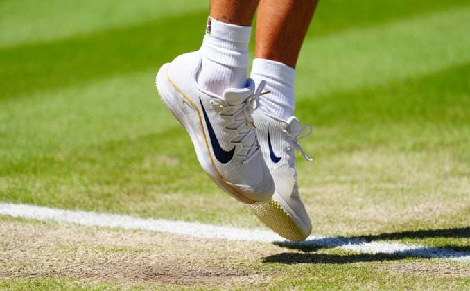 The Nike shoes of Carlos Alcaraz Wimbledon Tennis Championships, Day 12, The All England Lawn Tennis and Croquet Club, London, UK - 11 Jul 2025London The All England Lawn Tennis and United Kingdom  Copyright: xJavierxGarcia Shutterstockx 15392287gh