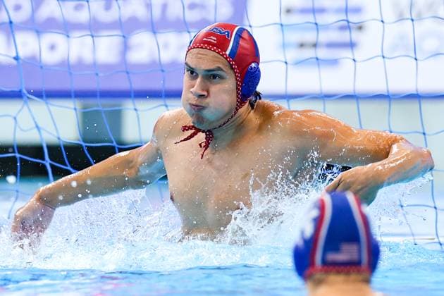 Adrian Weinberg of USA Canada v United States, Water polo, Wasserball Singapore 2025 World Aquatics Championships, OCBC Aquatic Centre, July 12, 2025, Singapore, Singapore.