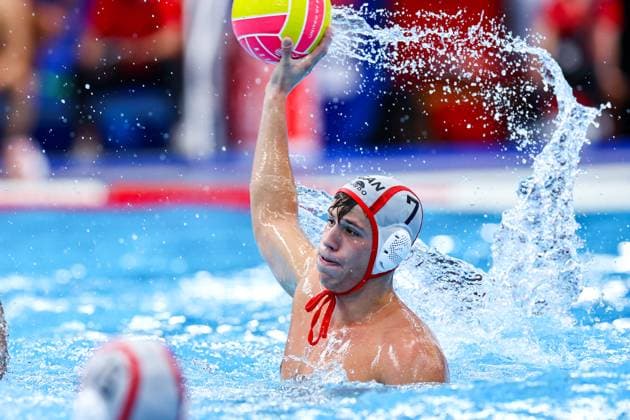 Roko Pozaric of Canada Canada v United States, Water polo, Wasserball Singapore 2025 World Aquatics Championships, OCBC Aquatic Centre, July 12, 2025, Singapore, Singapore.