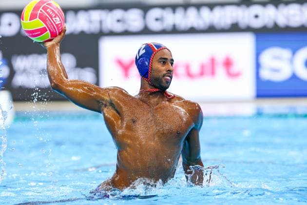 Max Irving of USA Canada v United States, Water polo, Wasserball Singapore 2025 World Aquatics Championships, OCBC Aquatic Centre, July 12, 2025, Singapore, Singapore.