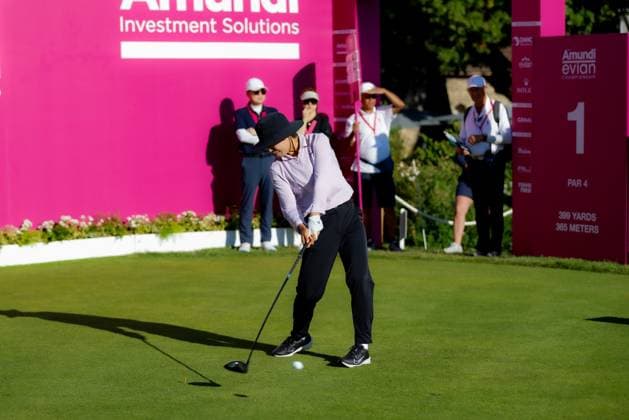 EVIAN-LES-BAINS, FRANCE - 11.07.2025: Somi Lee (KOR) of The Amundi Evian Championship at the Evian Resort Golf Club on July 11, 2025 in Evian-les-Bains, France.