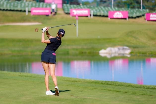 EVIAN-LES-BAINS, FRANCE - 11.07.2025: Nataliya Guseva (RUS) of The Amundi Evian Championship at the Evian Resort Golf Club on July 11, 2025 in Evian-les-Bains, France.