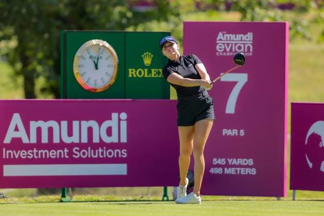 EVIAN-LES-BAINS, FRANCE - 11.07.2025: Nataliya Guseva (RUS) of The Amundi Evian Championship at the Evian Resort Golf Club on July 11, 2025 in Evian-les-Bains, France.
