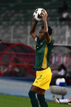 OUJDA, MOROCCO - JULY 11: Karabo Dhlamini of Bambanani Mbane of South Africa during the 2025 Women s Africa Cup of Nations (WAFCON) match between Tanzania and South Africa at Honor Stadium on July 11, 2025 in Oujda, Morocco. (Photo by Seyi Victor Gallo Images Copyright: xx