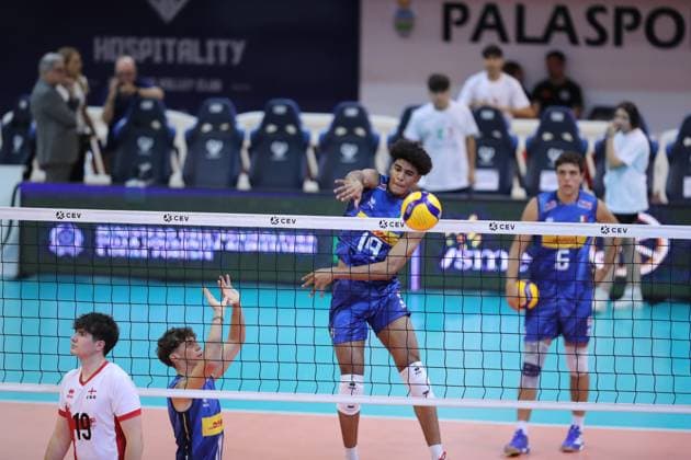 Adeola Gioele Taiwo (Italy) during Men s U22 European Championship, EM, Europameisterschaft Qualification Tournament - Italy vs England, Events in Cisterna Latina, Italy, July 11 2025  Copyright: xLuigixMariani IPAxSportx xipa-agency.netx xx IPA_60289634 IPA_Agency_IPA60289634