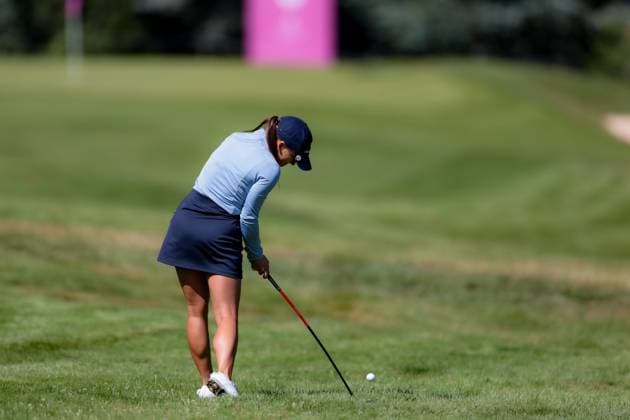 EVIAN-LES-BAINS, FRANCE - 11.07.2025: Aline Krauter (GER) of The Amundi Evian Championship at the Evian Resort Golf Club on July 11, 2025 in Evian-les-Bains, France.