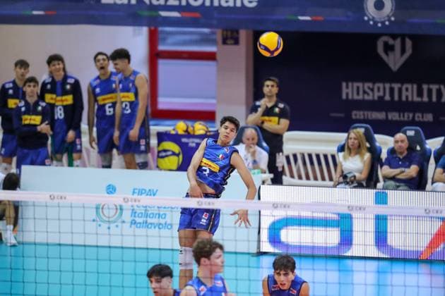 Manuel Zlatanov (Italy) during Men s U22 European Championship, EM, Europameisterschaft Qualification Tournament - Italy vs England, Events in Cisterna Latina, Italy, July 11 2025  Copyright: xLuigixMariani IPAxSportx xipa-agency.netx xx IPA_60289662 IPA_Agency_IPA60289662