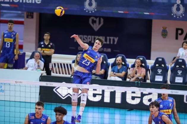 Mati Pardo (Italy) during Men s U22 European Championship, EM, Europameisterschaft Qualification Tournament - Italy vs England, Events in Cisterna Latina, Italy, July 11 2025  Copyright: xLuigixMariani IPAxSportx xipa-agency.netx xx IPA_60289664 IPA_Agency_IPA60289664