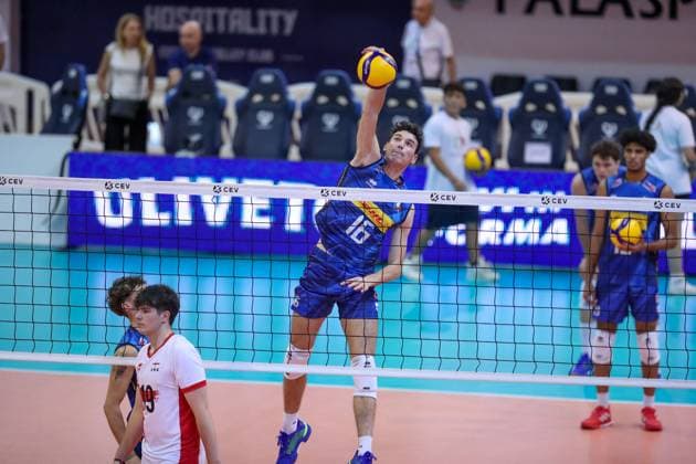 VOLLEY - Evento - Men s U22 European Championship, EM, Europameisterschaft Qualification Tournament - Italy vs England Marco Valbusa (Italy) during Men s U22 European Championship Qualification Tournament - Italy vs England, Events in Cisterna Latina, Italy, July 11 2025 Cisterna Latina Italy  Copyright: xIPAxSport ABACAx