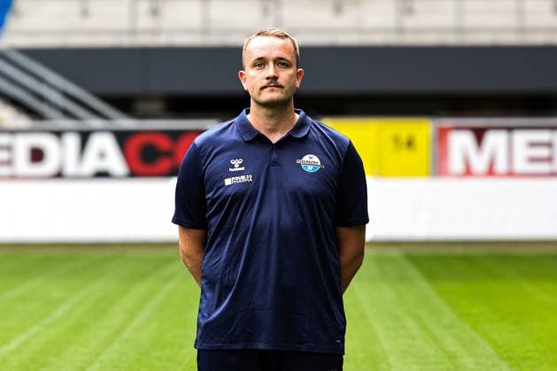 Physiotherapist Torben Glenny, SC Paderborn 2 Soccer Bundesliga portrait appointment 2 BL 2025 2026 official photo appointment SC Paderborn in the Home Deluxe Arena in Paderborn portrait, portrait, single picture, Germany, soccer, men, GER, 11 07 2025 Christian Schroedter