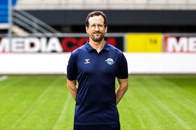 Head of medical department Jörg Liebeck, SC Paderborn 2 Football Bundesliga portrait appointment 2 BL 2025 2026 official photo appointment SC Paderborn in the Home Deluxe Arena in Paderborn portrait, portrait, single image, Germany, football, men, GER, 11 07 2025 Christian Schroedter