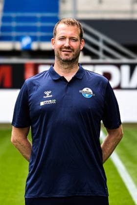Co coach Pit Reimers, SC Paderborn 2 Soccer Bundesliga portrait appointment 2 BL 2025 2026 official photo appointment SC Paderborn in the Home Deluxe Arena in Paderborn portrait, portrait, single picture, Germany, soccer, men, GER, 11 07 2025 Christian Schroedter