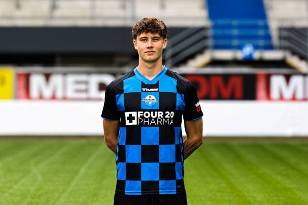 Kevin Krumme, SC Paderborn 2 Soccer Bundesliga portrait appointment 2 BL 2025 2026 official photo appointment SC Paderborn in the Home Deluxe Arena in Paderborn portrait, portrait, single picture, Germany, soccer, men, GER, 11 07 2025 Christian Schroedter