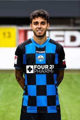 Lucas Copado, SC Paderborn 2 Soccer Bundesliga portrait appointment 2 BL 2025 2026 official photo appointment SC Paderborn in the Home Deluxe Arena in Paderborn portrait, portrait, single picture, Germany, soccer, men, GER, 11 07 2025 Christian Schroedter