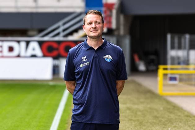 Physiotherapist Jakob Haunerland, SC Paderborn 2 Soccer Bundesliga portrait appointment 2 BL 2025 2026 official photo appointment SC Paderborn in the Home Deluxe Arena in Paderborn portrait, portrait, single picture, Germany, soccer, men, GER, 11 07 2025 Christian Schroedter