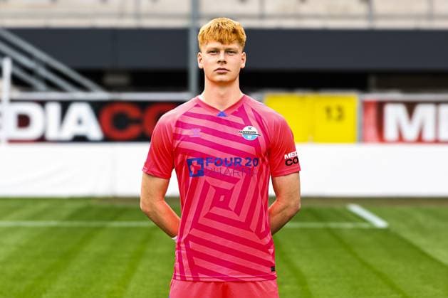 Goalkeeper Florian Pruhs, SC Paderborn 2 Soccer Bundesliga portrait appointment 2 BL 2025 2026 official photo appointment SC Paderborn in the Home Deluxe Arena in Paderborn portrait, portrait, single picture, Germany, soccer, men, GER, 11 07 2025 Christian Schroedter