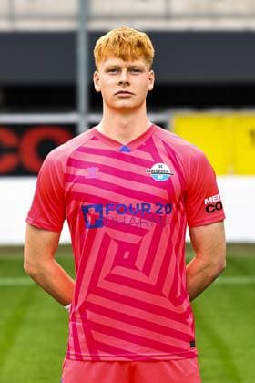 Goalkeeper Florian Pruhs, SC Paderborn 2 Soccer Bundesliga portrait appointment 2 BL 2025 2026 official photo appointment SC Paderborn in the Home Deluxe Arena in Paderborn portrait, portrait, single picture, Germany, soccer, men, GER, 11 07 2025 Christian Schroedter