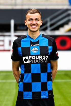 Filip Bilbija, SC Paderborn 2 Soccer Bundesliga portrait appointment 2 BL 2025 2026 official photo appointment SC Paderborn in the Home Deluxe Arena in Paderborn portrait, portrait, single picture, Germany, soccer, men, GER, 11 07 2025 Christian Schroedter