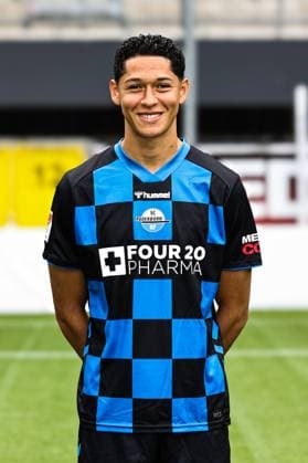 Santiago Castaneda, SC Paderborn 2 Soccer Bundesliga portrait appointment 2 BL 2025 2026 official photo appointment SC Paderborn in the Home Deluxe Arena in Paderborn portrait, portrait, single picture, Germany, soccer, men, GER, 11 07 2025 Christian Schroedter