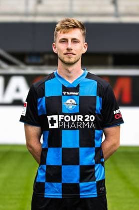 Tjark Scheller, SC Paderborn 2 Soccer Bundesliga portrait appointment 2 BL 2025 2026 official photo appointment SC Paderborn in the Home Deluxe Arena in Paderborn portrait, portrait, single picture, Germany, soccer, men, GER, 11 07 2025 Christian Schroedter