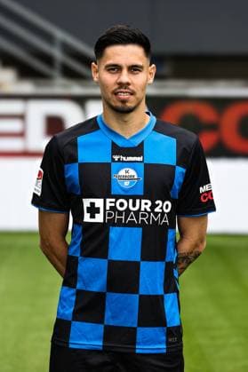 Raphael Obermair, SC Paderborn 2 Soccer Bundesliga portrait appointment 2 BL 2025 2026 official photo appointment SC Paderborn in the Home Deluxe Arena in Paderborn portrait, portrait, single picture, Germany, soccer, men, GER, 11 07 2025 Christian Schroedter
