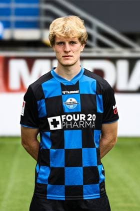 Mattes Hansen, SC Paderborn 2 Soccer Bundesliga portrait appointment 2 BL 2025 2026 official photo appointment SC Paderborn in the Home Deluxe Arena in Paderborn portrait, portrait, single picture, Germany, soccer, men, GER, 11 07 2025 Christian Schroedter