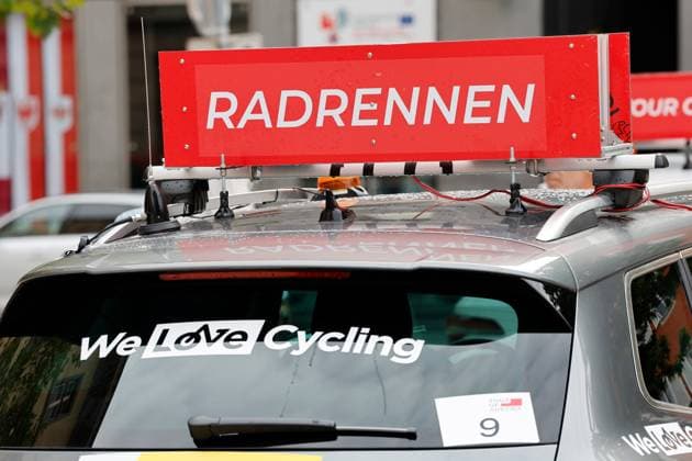CYCLING - Tour of Austria 2025 INNSBRUCK,AUSTRIA,12.JUL.25 - CYCLING - Tour of Austria, stage 3, Innsbruck - Kuehtai. Image shows a lettering of Radrennen.  GEPAxpictures xMichaelxKristen