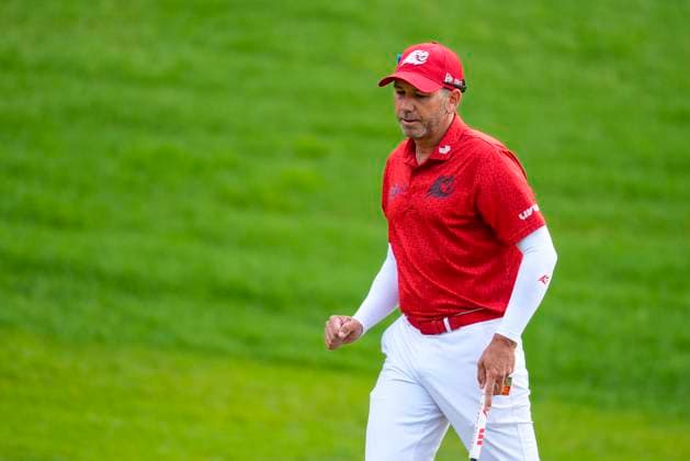 July 12, 2025, Cadiz, Cadiz, SPAIN: Sergio Garcia of Fireball team looks on during day one resume game for weather yesterday of the LIV Golf Andalucia at Golf Club Royal of Valderrama on July 12, 2025 in Cadiz, Spain. Cadiz SPAIN - ZUMAa181 20250712_zaa_a181_045 Copyright: xJoaquinxCorcherox