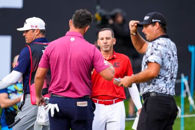 July 12, 2025, Cadiz, Cadiz, SPAIN: Sergio Garcia of Fireball team looks on during day one resume game for weather yesterday of the LIV Golf Andalucia at Golf Club Royal of Valderrama on July 12, 2025 in Cadiz, Spain. Cadiz SPAIN - ZUMAa181 20250712_zaa_a181_065 Copyright: xJoaquinxCorcherox