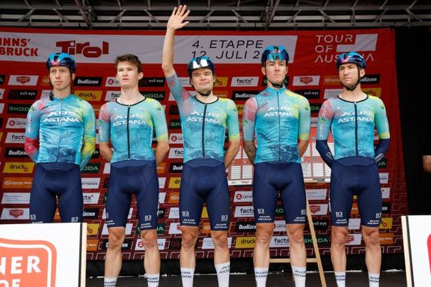 CYCLING - Tour of Austria 2025 INNSBRUCK,AUSTRIA,12.JUL.25 - CYCLING - Tour of Austria, stage 3, Innsbruck - Kuehtai. Image shows the XDS Astana Team.  GEPAxpictures xMichaelxKristen