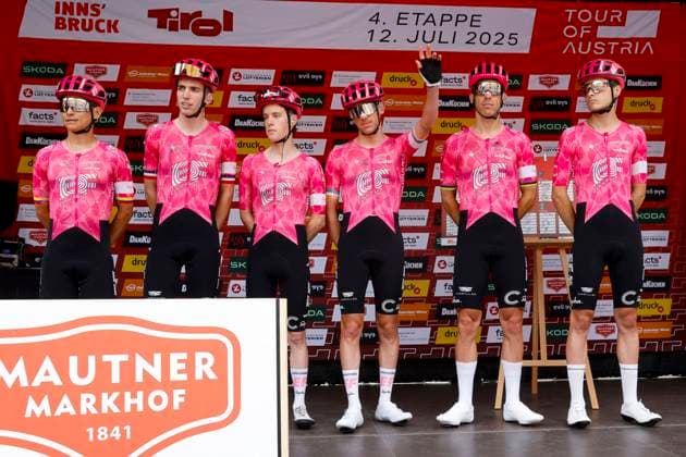CYCLING - Tour of Austria 2025 INNSBRUCK,AUSTRIA,12.JUL.25 - CYCLING - Tour of Austria, stage 3, Innsbruck - Kuehtai. Image shows team EF EDUCATION EASYPOST.  GEPAxpictures xMichaelxKristen