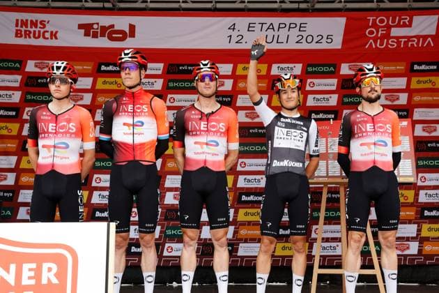 CYCLING - Tour of Austria 2025 INNSBRUCK,AUSTRIA,12.JUL.25 - CYCLING - Tour of Austria, stage 3, Innsbruck - Kuehtai. Image shows team Ineos Grenadiers.  GEPAxpictures xMichaelxKristen
