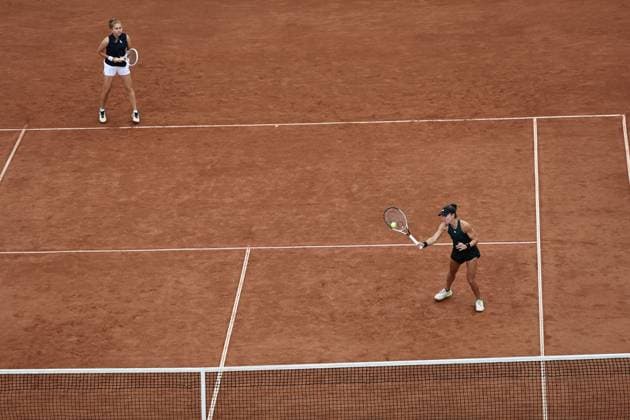 BASTAD, SWEDEN 20250712 Berfu Cengiz, Turkey, and Irene Burillo, Spain, during Saturdays womens doubles final at the Nordea Open tennis tournament in Bastad BASTAD SWEDEN x9200x  Copyright: xBjörnxLarssonxRosvall TTx NORDEA OPEN 2025