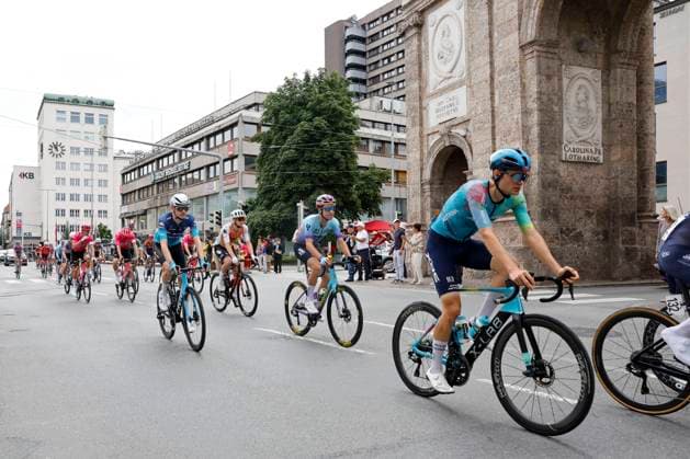 CYCLING - Tour of Austria 2025 INNSBRUCK,AUSTRIA,12.JUL.25 - CYCLING - Tour of Austria, stage 3, Innsbruck - Kuehtai. Image shows the peloton.  GEPAxpictures xMichaelxKristen